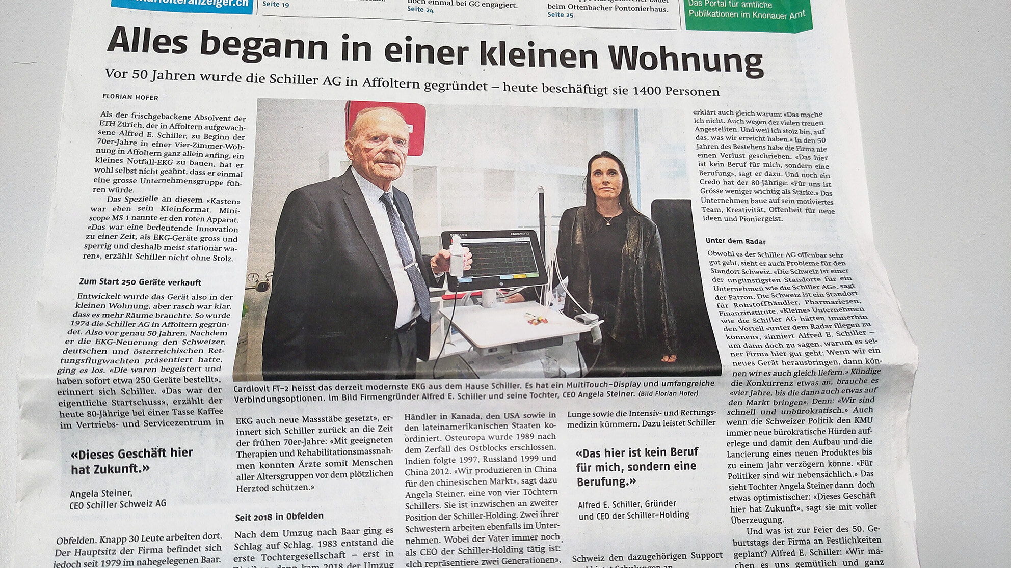 Affolter Anzeiger: Alles begann in einer kleinen Wohnung