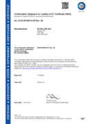 Confirmation Statement on validity of EC Certificate (MDD)