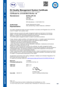 EU Quality Management System Certificate (MDR)