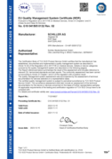 EU Quality Management System Certificate (MDR)